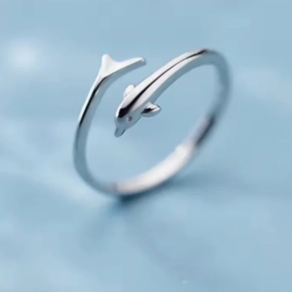 NWOT Sterling Silver 925 Dolphin Ring - Picture 2 of 2
